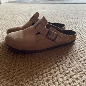 Suede Birkenstock Boston Clogs